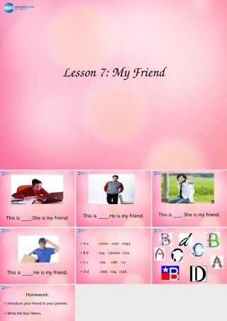 三年级英语上册 Unit2 Friends and Colours Lesson 7 My Friend课件 冀教版（三起）-冀教版小学三年级上册英语课件