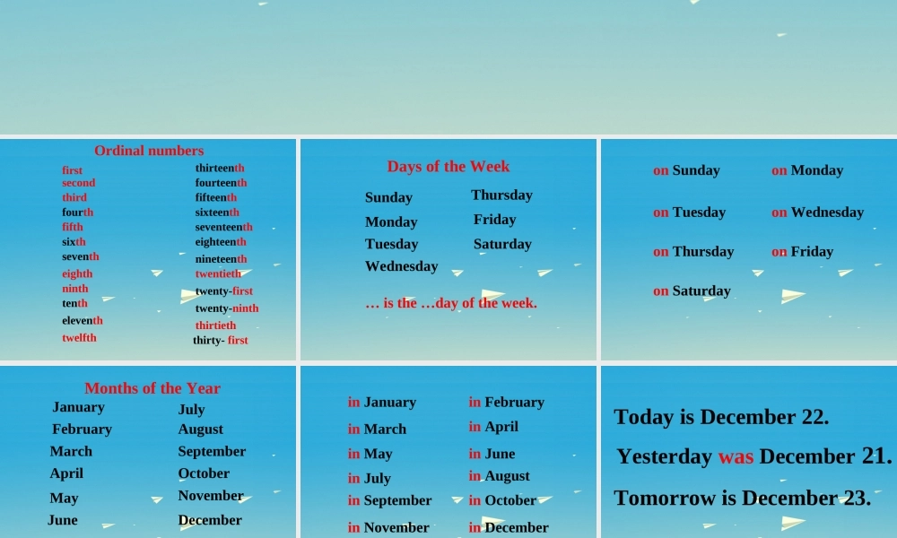 三年级英语下册 Lesson H What day is today课件7 川教版（三起）-川教版小学三年级下册英语课件