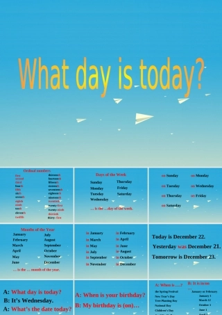 三年级英语下册 Lesson H What day is today课件7 川教版（三起）-川教版小学三年级下册英语课件