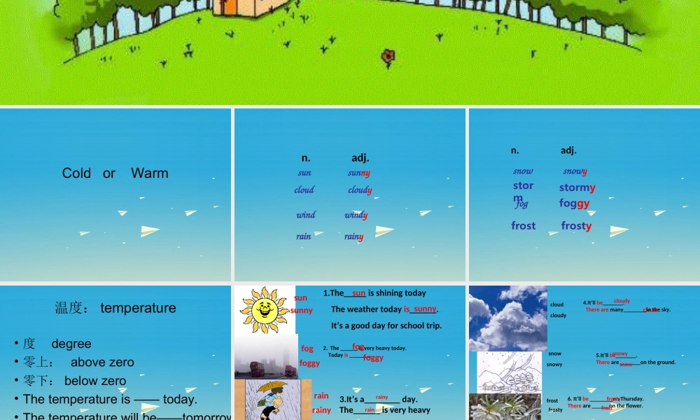 三年级英语下册 Lesson I How's the weather课件1 川教版（三起）-川教版小学三年级下册英语课件