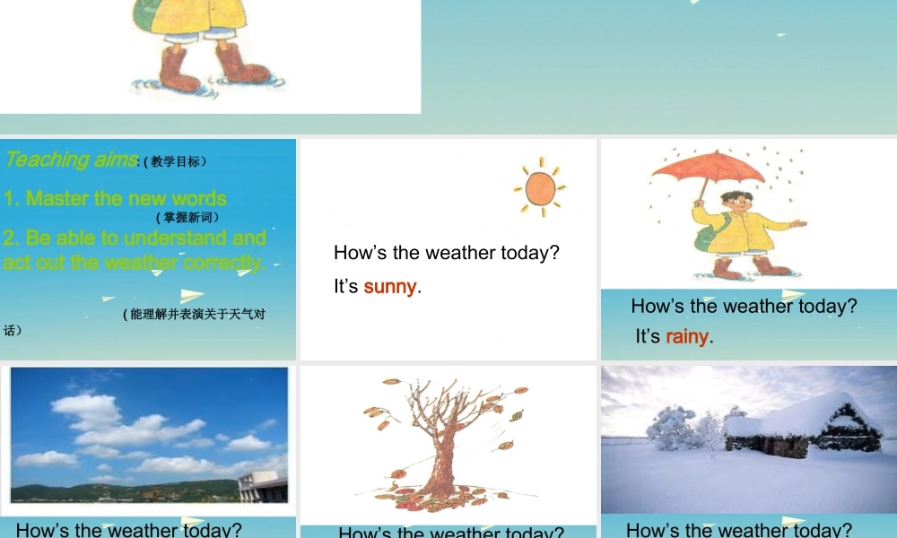 三年级英语下册 Lesson I How's the weather课件2 川教版（三起）-川教版小学三年级下册英语课件