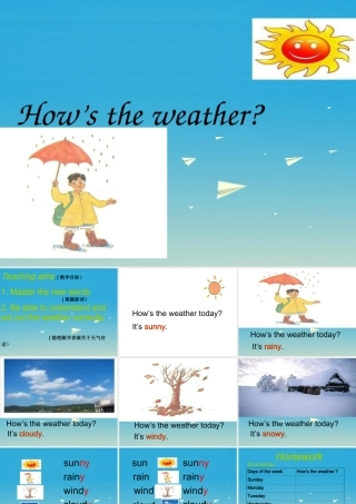 三年级英语下册 Lesson I How's the weather课件2 川教版（三起）-川教版小学三年级下册英语课件