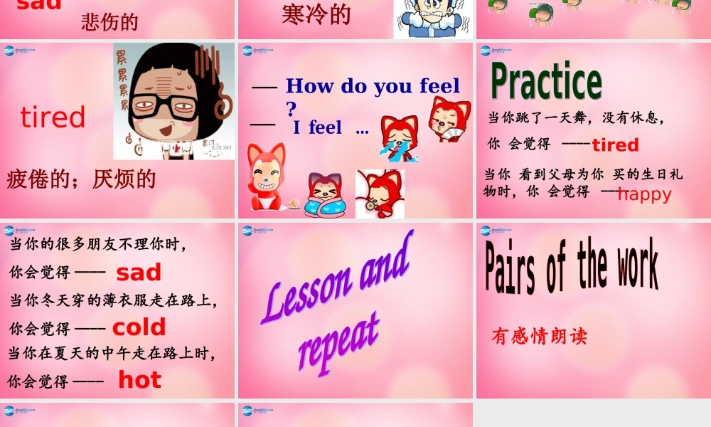 三年级英语上册 Unit3 Body and Feelings Lesson 13 How Do You Feel课件 冀教版（三起）-冀教版小学三年级上册英语课件