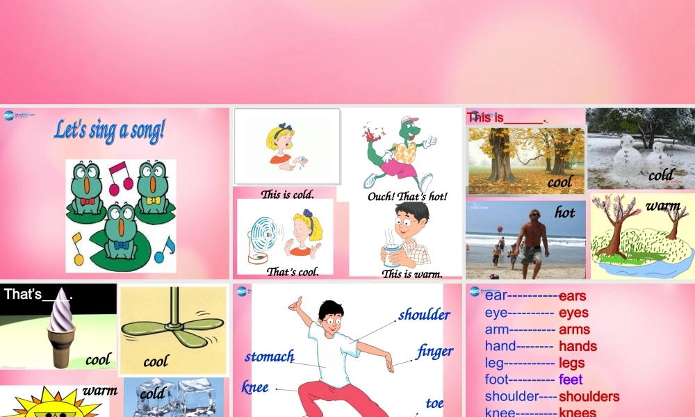 三年级英语上册 Unit3 Body and Feelings Lesson 16 Warm and Cool课件 冀教版（三起）-冀教版小学三年级上册英语课件