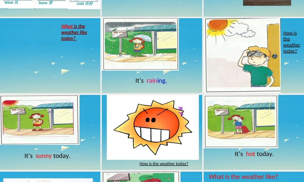 三年级英语下册 Lesson I How's the weather课件3 川教版（三起）-川教版小学三年级下册英语课件
