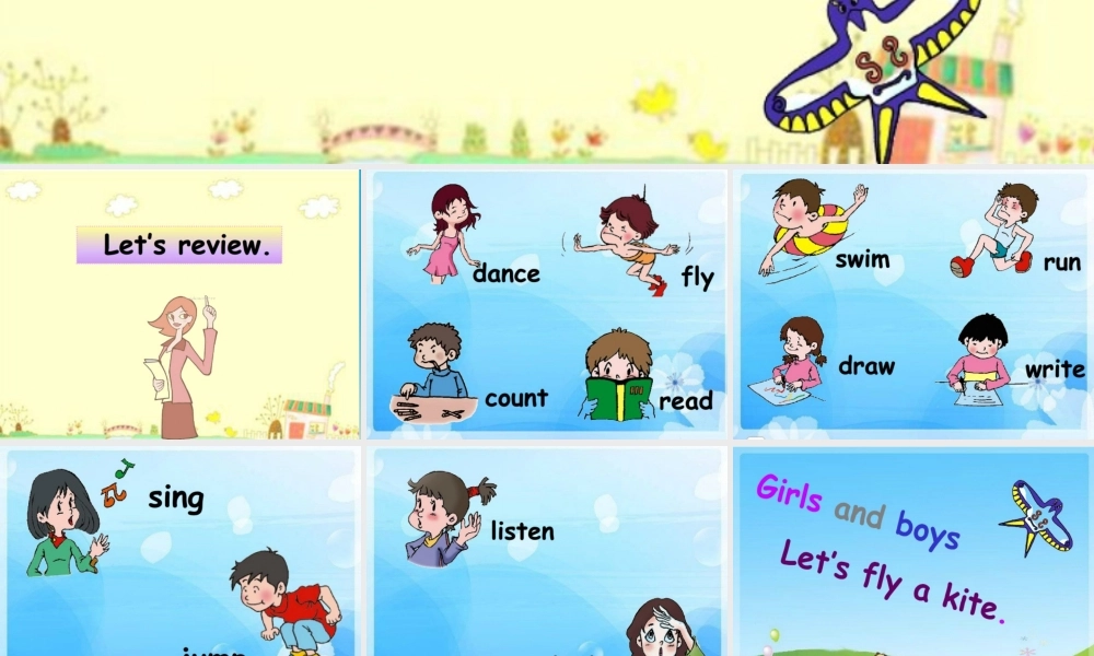 三年级英语下册 Lesson J Fly a kite课件1 川教版（三起）-川教版小学三年级下册英语课件