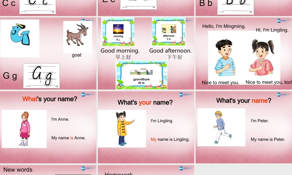 三年级英语上册 Unit3 What’s your name课件4 （新版）湘少版