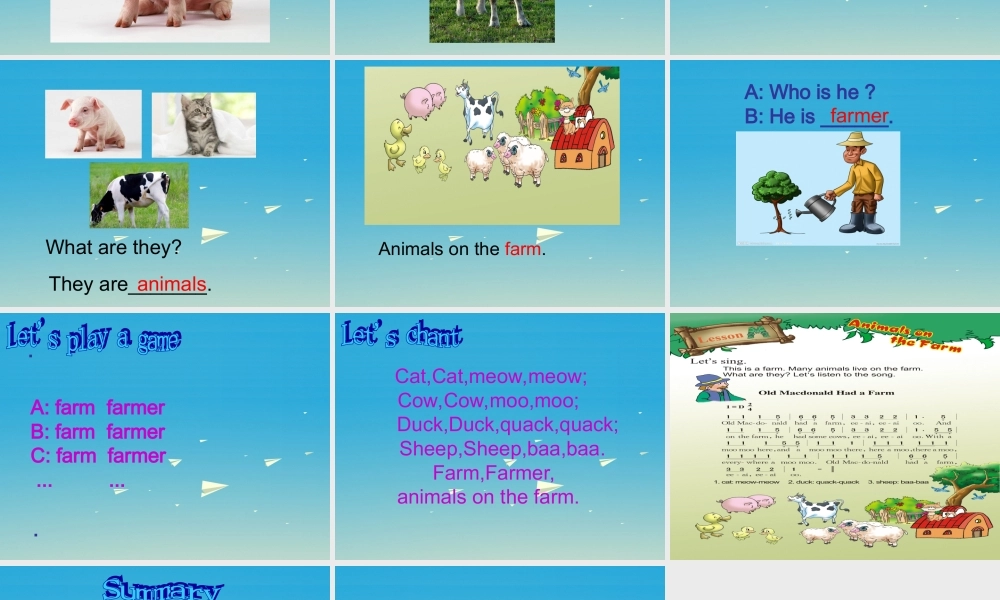 三年级英语下册 Lesson M Animals on the farm课件2 川教版（三起）-川教版小学三年级下册英语课件