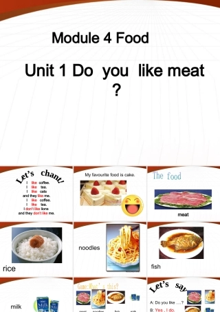 三年级英语下册 Module4 Food Unit1 Do you like meat课件 外研版（三起）