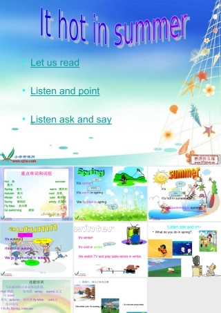 三年级英语下册 Module8 It hot in summer课件  外研版