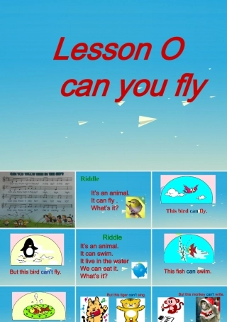 三年级英语下册 Lesson O Can you fly课件1 川教版（三起）-川教版小学三年级下册英语课件