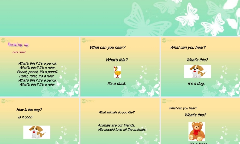 三年级英语上册 Unit4 We love animals 第一课时课件 人教PEP