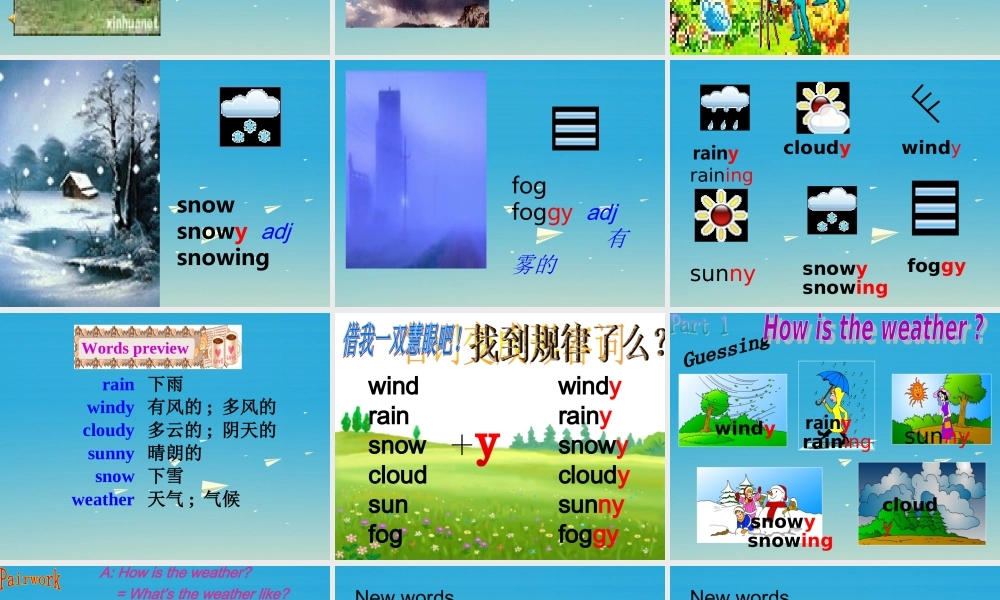 三年级英语下册 Lesson X It's raining hard课件1 川教版（三起）-川教版小学三年级下册英语课件