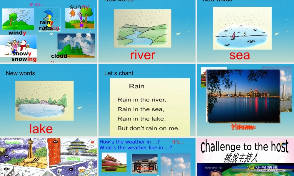 三年级英语下册 Lesson X It's raining hard课件1 川教版（三起）-川教版小学三年级下册英语课件