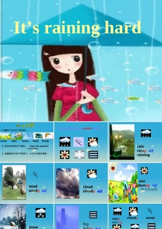 三年级英语下册 Lesson X It's raining hard课件1 川教版（三起）-川教版小学三年级下册英语课件