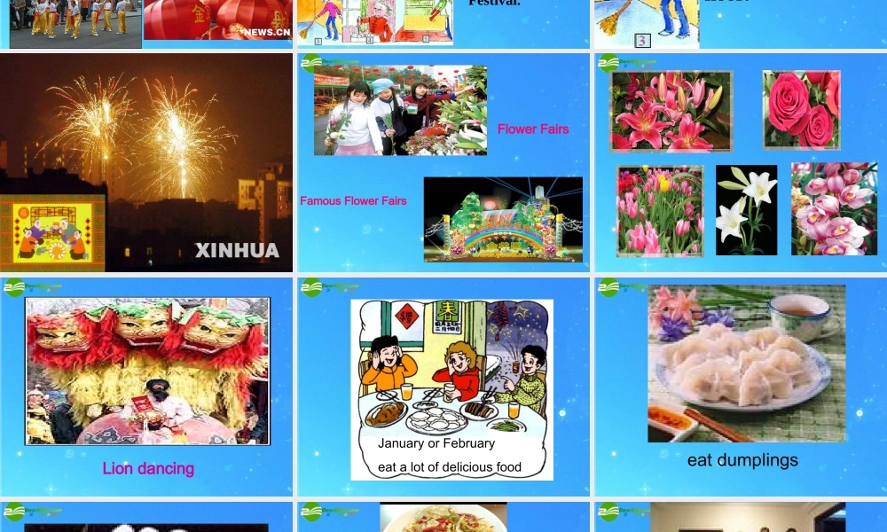 三年级英语下册 Spring festival and christmas课件 人教新起点版