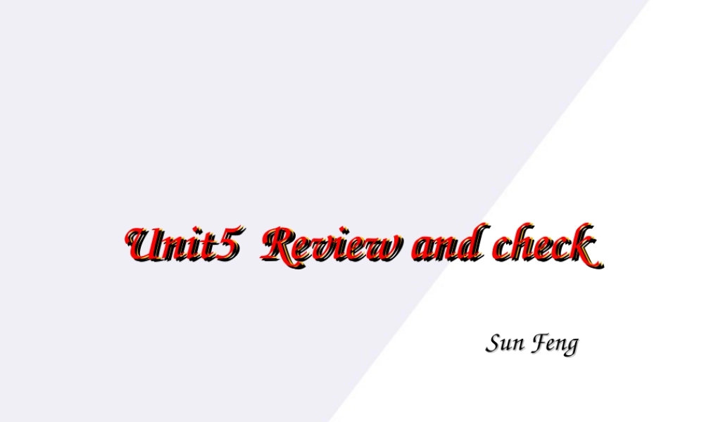 三年级英语上册 Unit5 Review and check课件 苏教牛津版