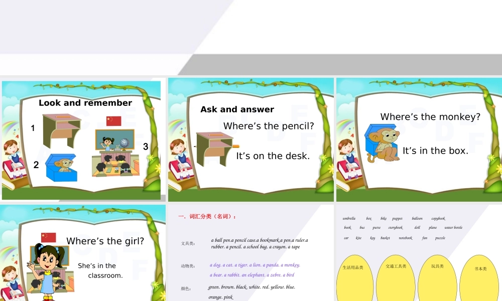 三年级英语上册 Unit5 Review and check课件 苏教牛津版