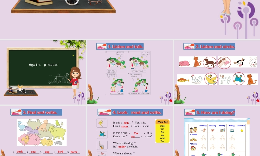 三年级英语下册 Unit 1 Animals on the farm again，please课件 冀教版（三起）-冀教版小学三年级下册英语课件