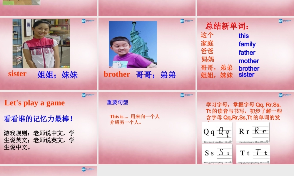 三年级英语上册 Unit5 This is my family课件2 （新版）湘少版