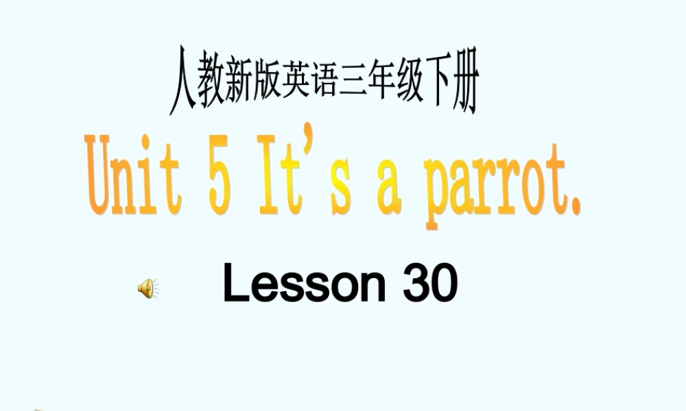 三年级英语下册 Lesson30课件 人教新版