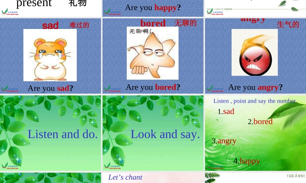 三年级英语下册 m9 Unit 1 Are you sad课件 外研版