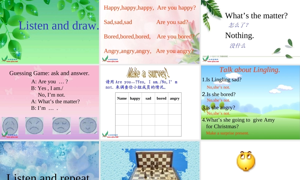 三年级英语下册 m9 Unit 1 Are you sad课件 外研版