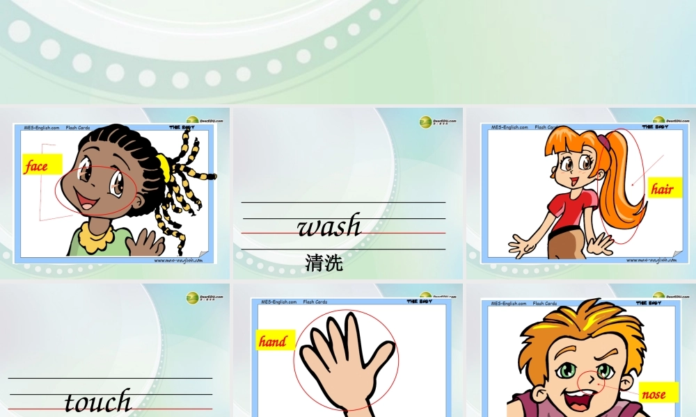 三年级英语上册 Unit5 wash your face课件 广州版