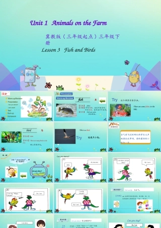 三年级英语下册 Unit 1 Animals on the farm Lesson 3 Fish and Birds课件 冀教版（三起）-冀教级下册英语课件