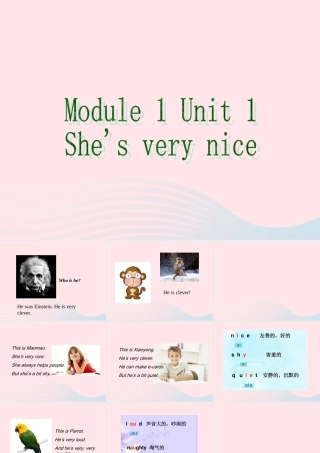 三年级英语下册 Module 1 Unit 1 She’s very nice课件1 外研版（一起）-外研版小学三年级下册英语课件