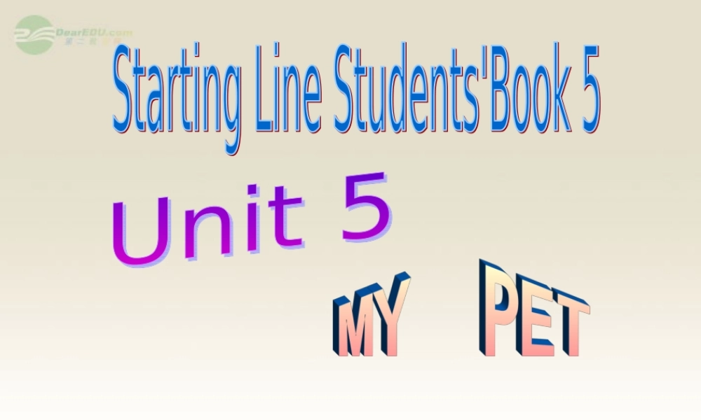 三年级英语上册 Unit5课件 人教新起点