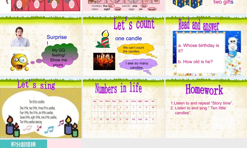 三年级英语上册 Unit6 Happy birthday第六课时课件 人教PEP-人教PEP小学三年级上册英语课件