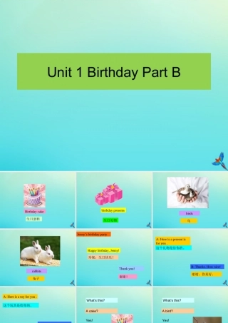 三年级英语下册 Unit 1 Birthday Part B课件2 闽教版（三起）-闽教版小学三年级下册英语课件