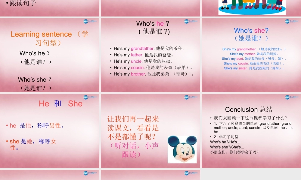 三年级英语上册 Unit6 Who's he课件2 （新版）湘少版