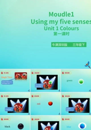 三年级英语下册 Module 1 Using my five senses Unit 1 Colours（第1课时）课件 牛津深圳版-牛津深圳版小学三年级下册英语课件