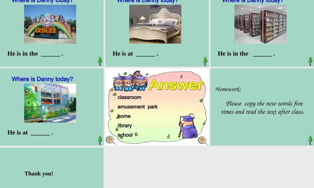 三年级英语下册 Unit 1 How do you feel Lesson 5 Danny isn’t at school课件1 冀教版（一起）-冀教版小学三年级下册英语课件