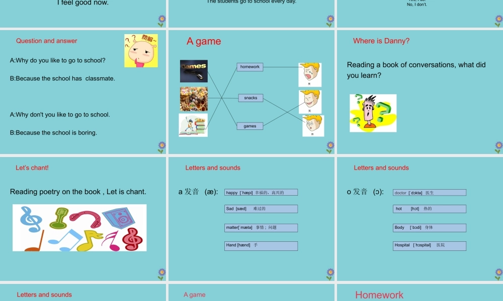 三年级英语下册 Unit 1 How do you feel Lesson 5 Danny Isn’t at School课件4 冀教版（一起）-冀教版小学三年级下册英语课件