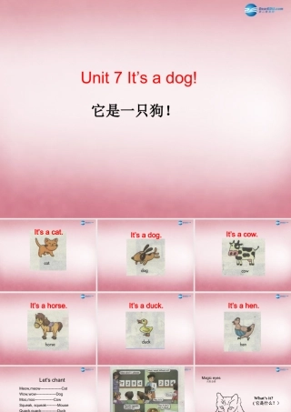 三年级英语上册 Unit7 it's a dog课件1 （新版）湘少版