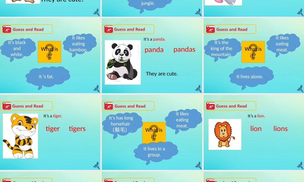 三年级英语下册 Module 2 My favourite things Unit 4 Animals in the zoo（第1课时）课件 牛津深圳版-牛津深圳版小学三年级下册英语课件