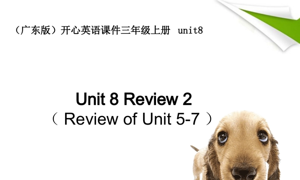 三年级英语上册 unit8课件 广东版开心