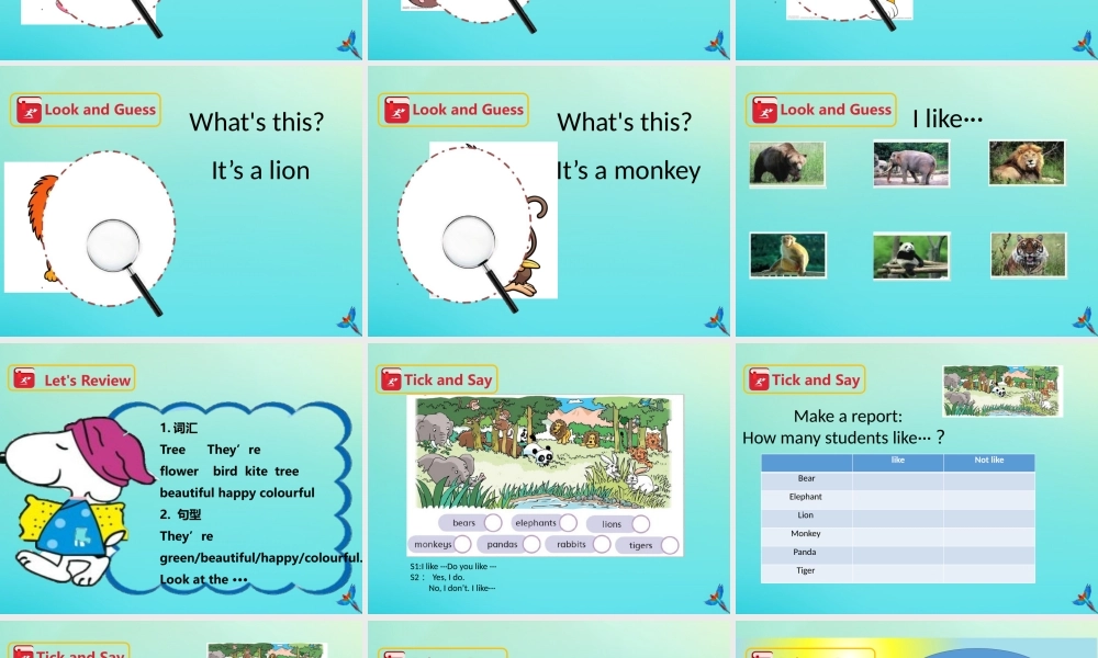 三年级英语下册 Module 2 My favourite things Unit 4 Animals in the zoo（第2课时）课件 牛津深圳版-牛津深圳版小学三年级下册英语课件