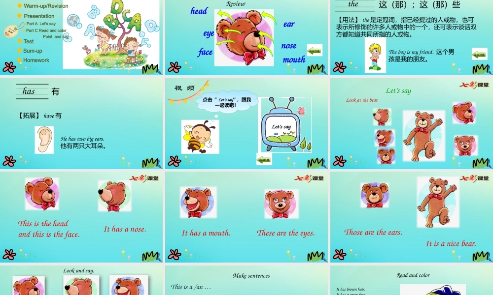 三年级英语下册 Unit 1 My Body（第2课时）课件 陕旅版（三起）-陕旅版小学三年级下册英语课件