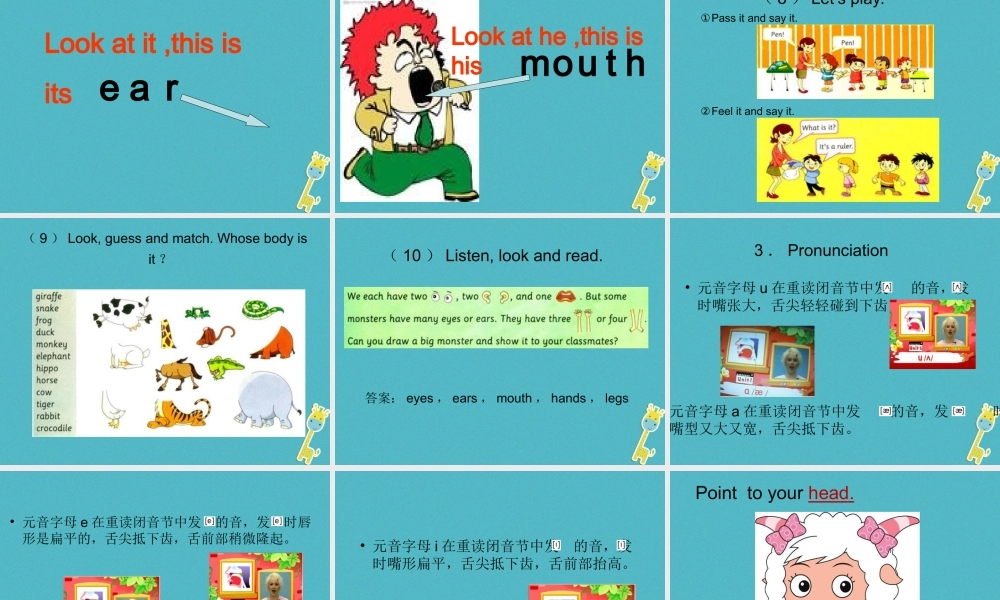 三年级英语下册 Unit 1 My Body课件1 陕旅版-陕旅版小学三年级下册英语课件