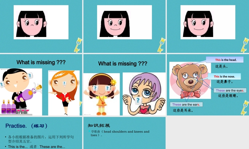 三年级英语下册 Unit 1 My Body课件2 陕旅版-陕旅版小学三年级下册英语课件