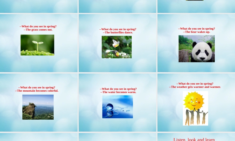 三年级英语下册 Unit 1 Spring is here Lesson 3课件 北京课改版-北京课改版小学三年级下册英语课件