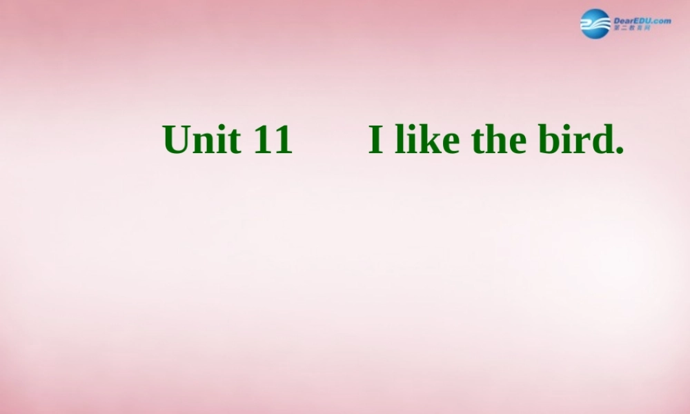 三年级英语上册 Unit11 I like the bird课件2 （新版）湘少版