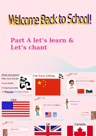 三年级英语下册 Unit 1 Welcome back to school A Let's learn Let's chant教学课件 人教PEP-人教PEP小学三年级下册英语课件