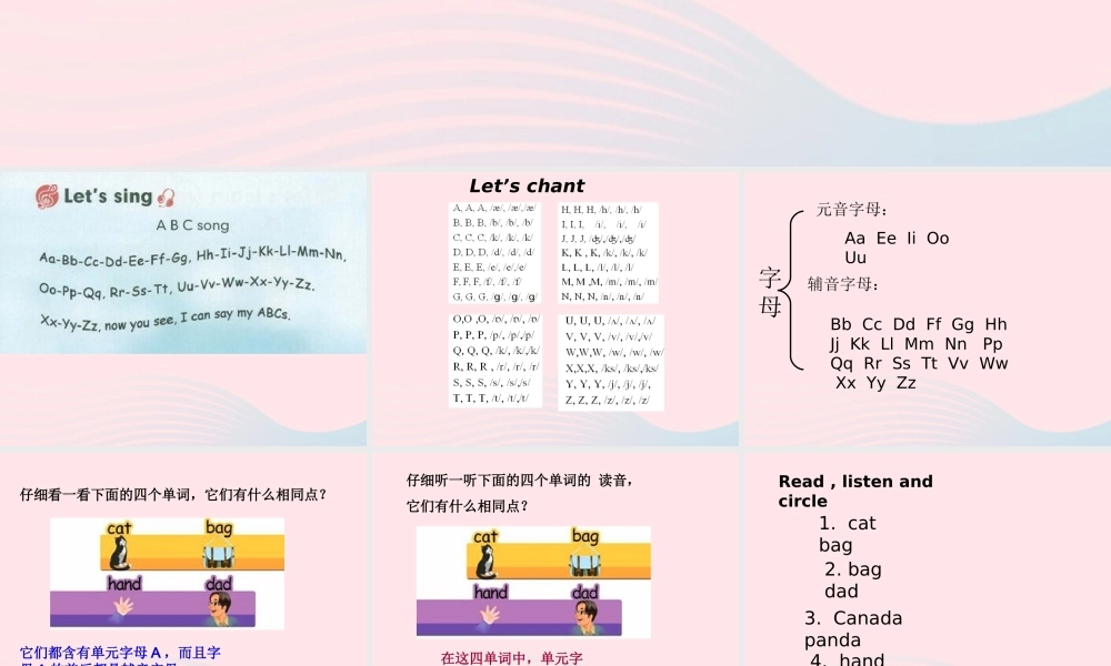 三年级英语下册 Unit 1 Welcome back to school A Let's spell教学课件1 人教PEP-人教PEP小学三年级下册英语课件