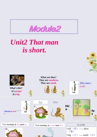 三年级英语下册 Module 2 Unit 2 The man is short教学课件 外研版（三起）-外研版小学三年级下册英语课件