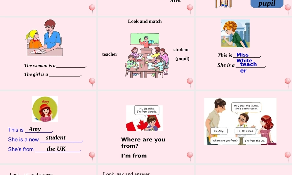 三年级英语下册 Unit 1 Welcome back to school B Let's learn Let's talk教学课件 人教PEP-人教PEP小学三年级下册英语课件